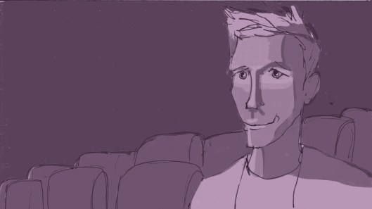 Nathaniel is taken aback by Jason's performance. Note: It's a solo shot, unlike the other two auditions. (storyboard drawn by Monte Patterson).