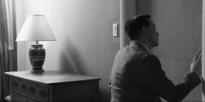 Jason Fracaro in "Guys Reading Poems"  photo by Michael Marius Pessah